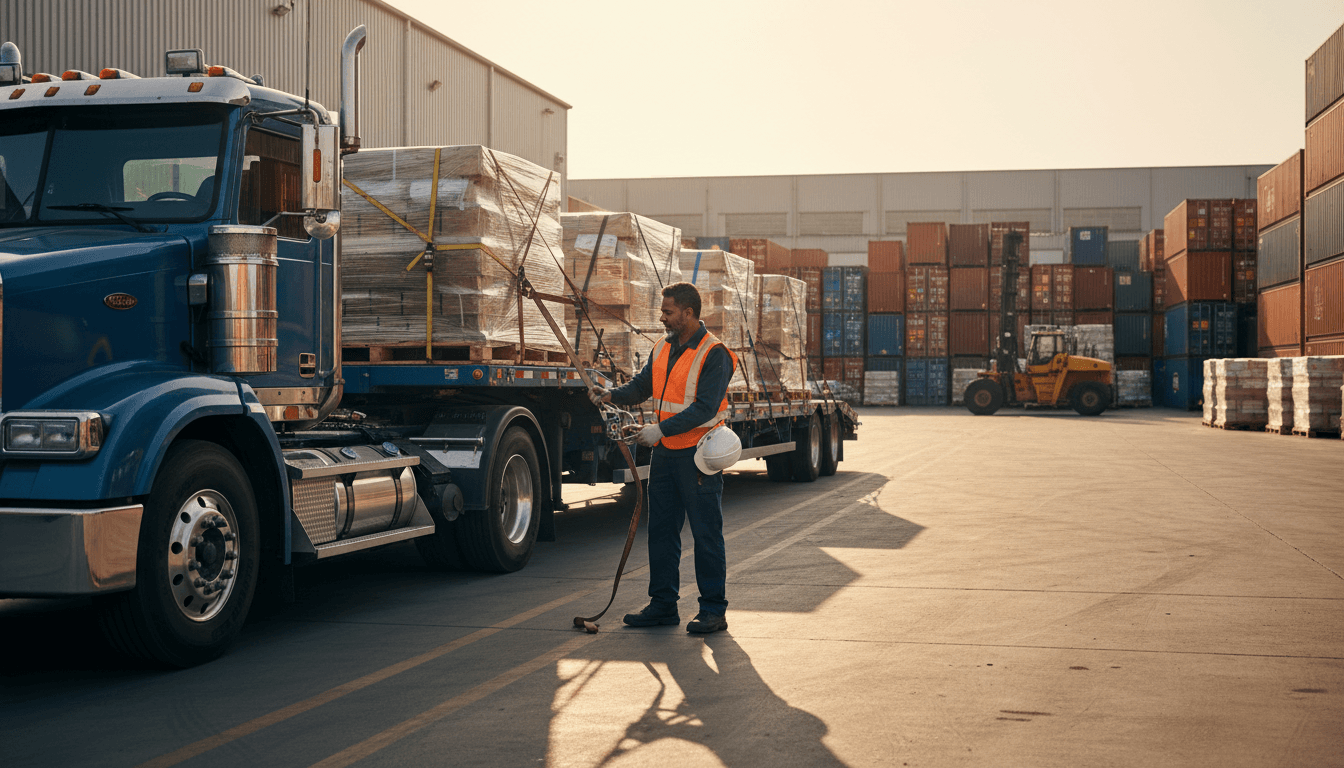 Freight logistics service with truck and cargo